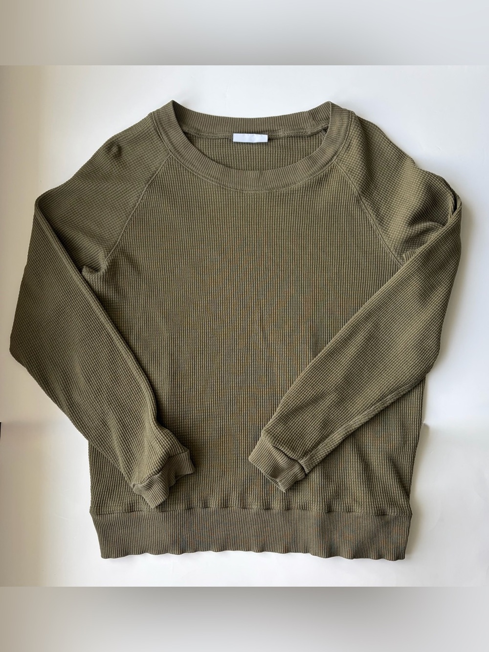 TNA Olive Green Waffle-Knot Longsleeve